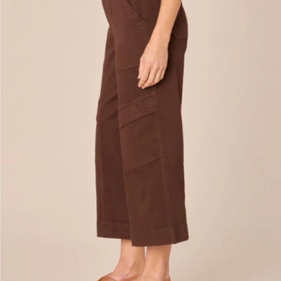 Ab"solution Skyrise Double Button Wide Leg Crop Utility Pants - Picture 3 of 4